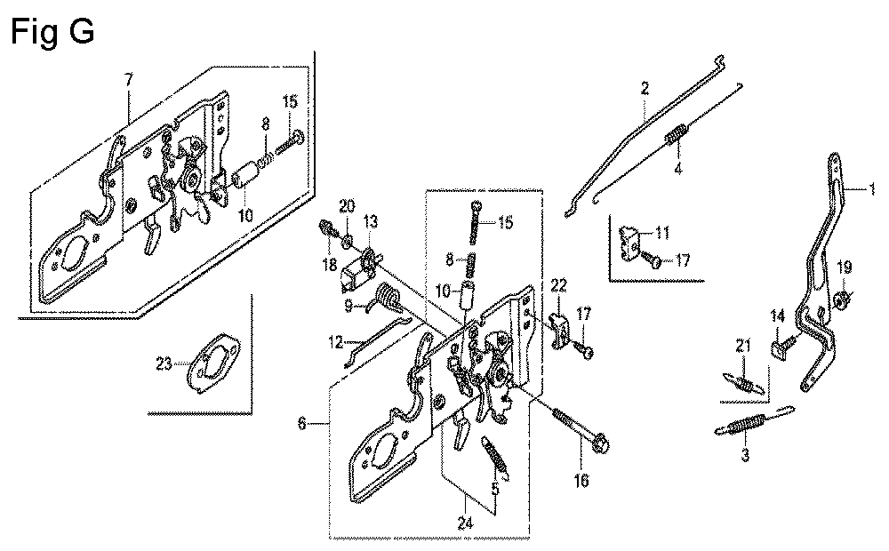 Fig-7 Diagram and Parts List for GCV135 Type A2A Honda Engine