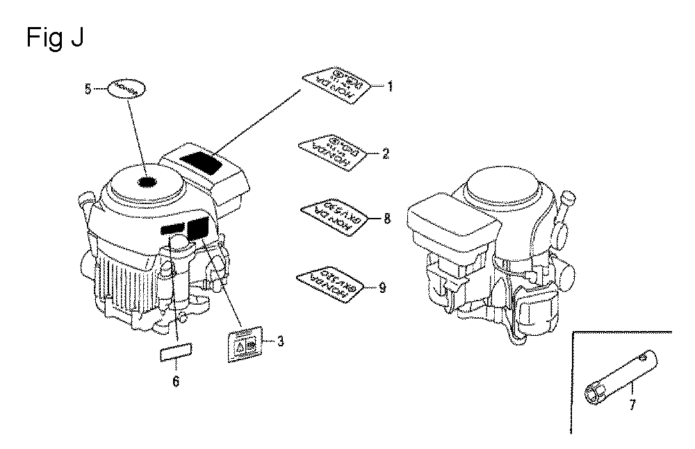 Fig-10 Diagram and Parts List for GCV530 Type QEA1A Honda Engine