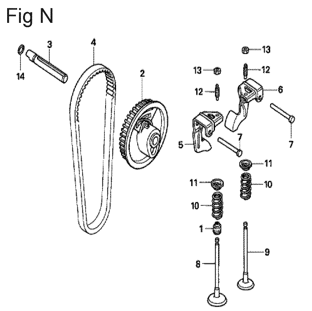 Fig-14 Diagram and Parts List for GX100U Type SE3 Honda Engine
