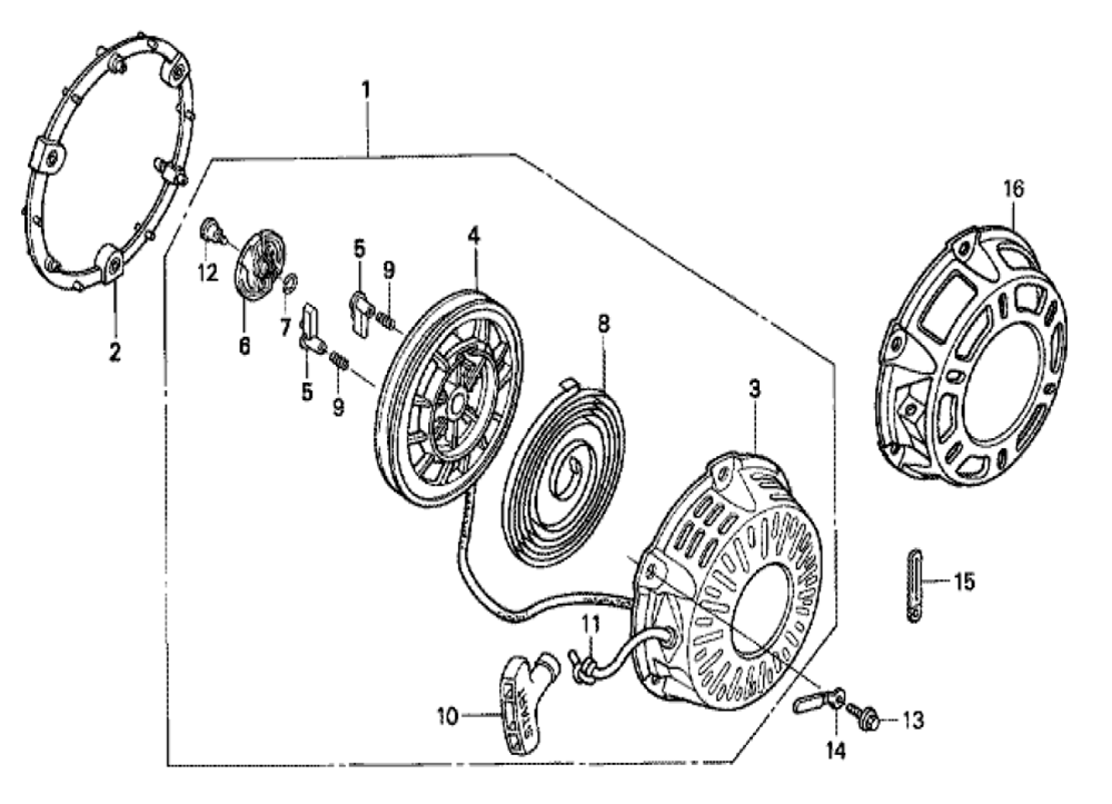 Fig-0 Diagram and Parts List for GX200 Type LDB1 Honda Engine