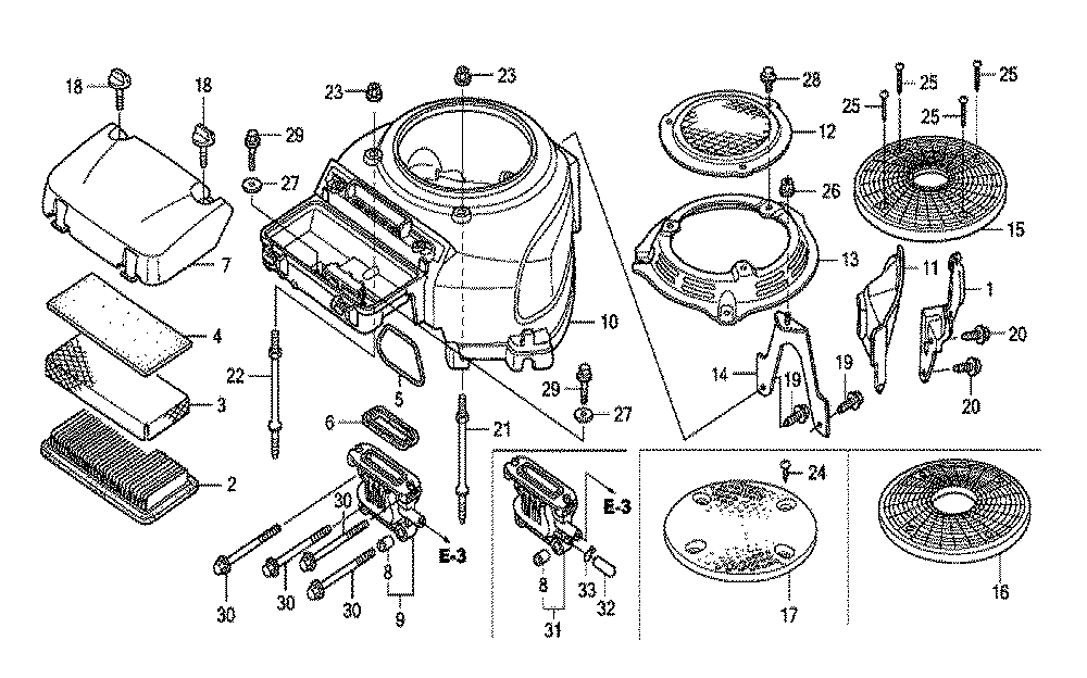 Fig-0 Diagram and Parts List for GXV530U Type QXU4 Honda Engine