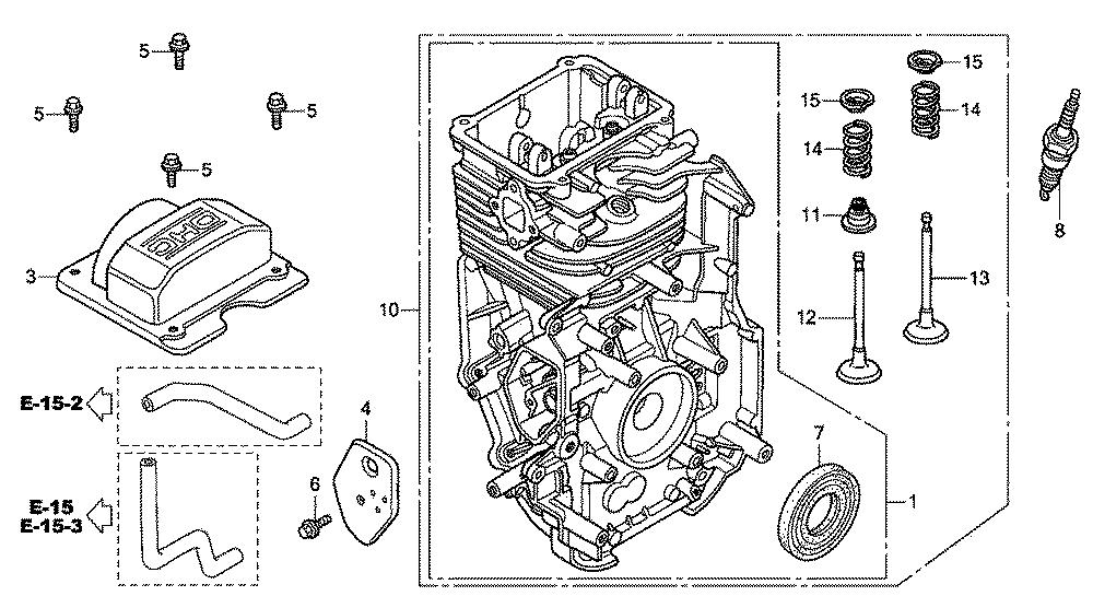 Fig-0 Diagram and Parts List for GC160A Type QHAF Honda Engine