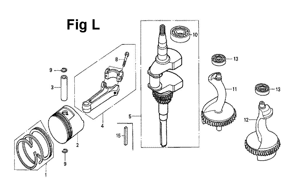 Fig-14 Diagram and Parts List for GXV270 Type DNE2 Honda Engine