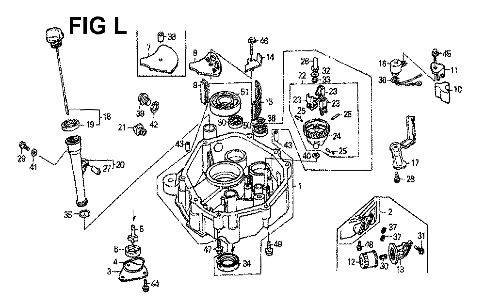 Fig-4 Diagram and Parts List for GXV340K1 Type DNE4 Honda Engine