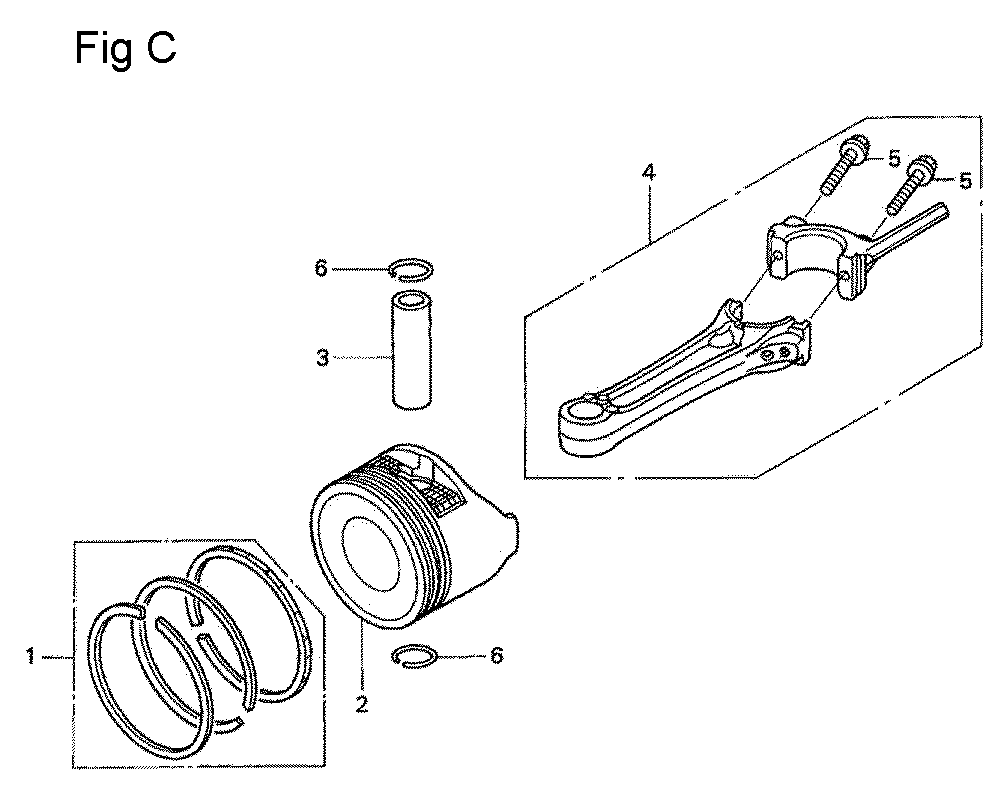 Fig-3 Diagram and Parts List for GSV190A Type N1AF Honda Engine