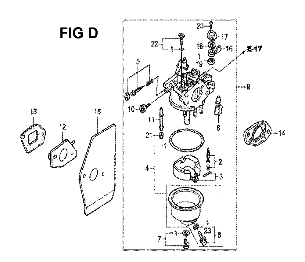 Fig-8 Diagram and Parts List for GXV160H2 Type C12 Honda Engine