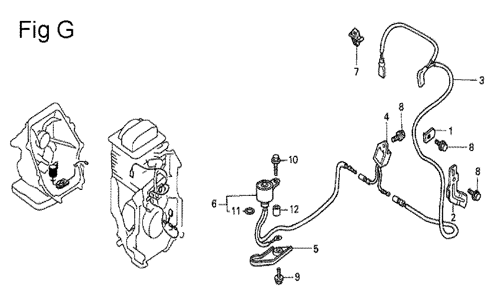 Fig-7 Diagram and Parts List for GS190A Type VXE9 Honda Engine