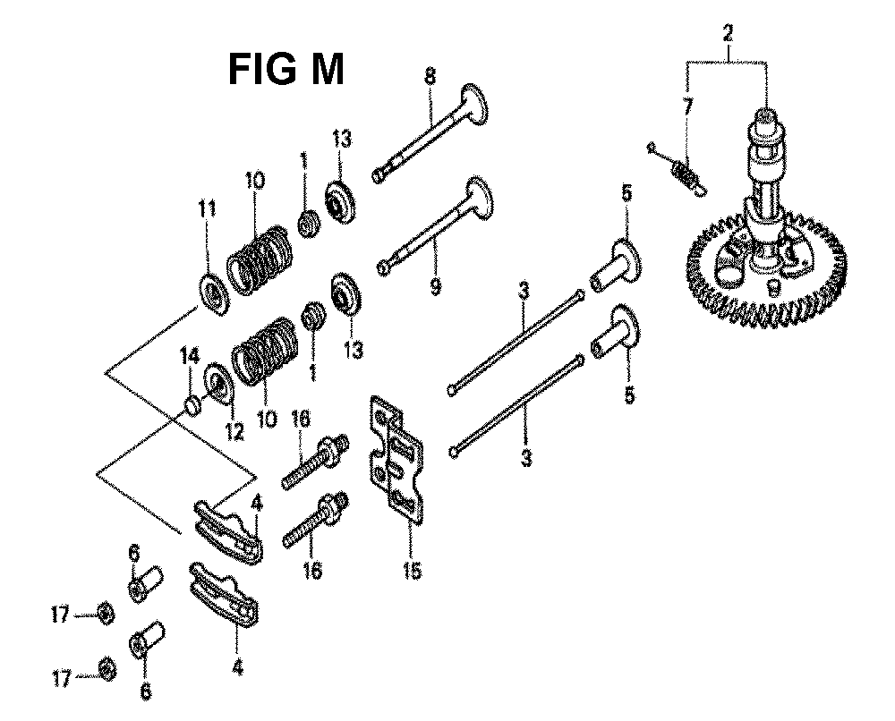 Fig-14 Diagram and Parts List for GXV340K2 Type DA23 Honda Engine
