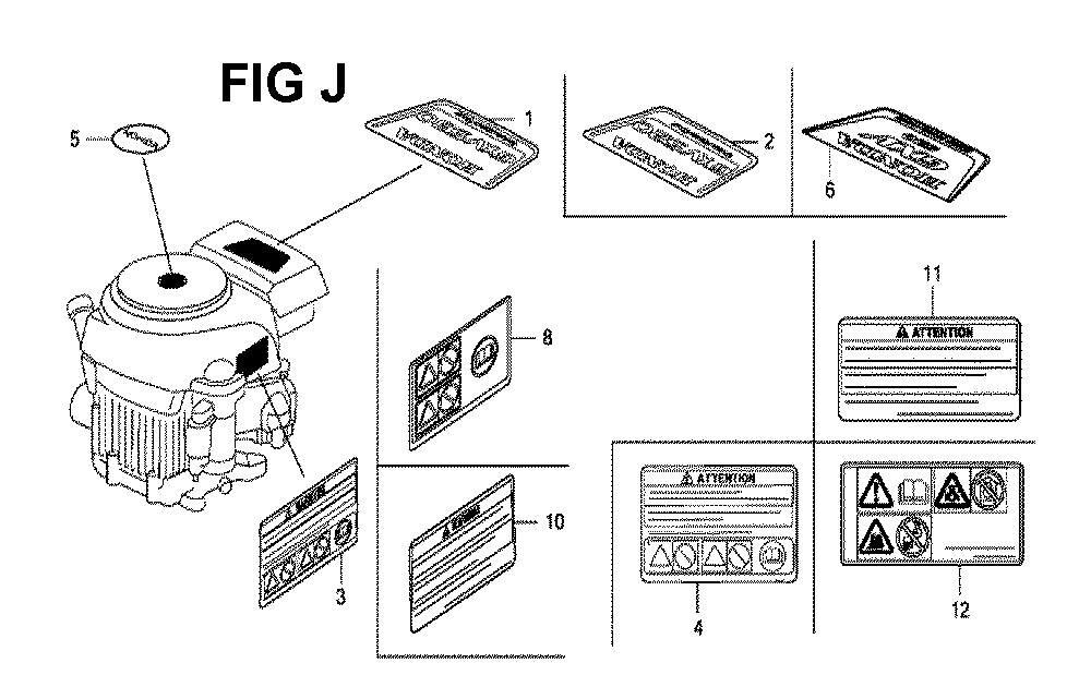 Fig-3 Diagram and Parts List for GXV520U Type QEA3 Honda Engine