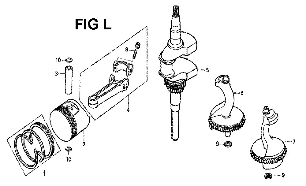 Fig-11 Diagram and Parts List for GXV340K2 Type DA4 Honda Engine