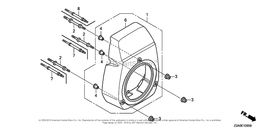Fan Cover Diagram and Parts List for GS160LA (typeQHAF)(GCABA-1000001) Honda Engine