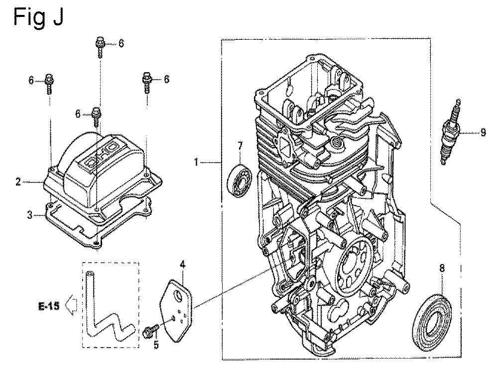 Fig-10 Diagram and Parts List for GS190A Type VXA Honda Engine