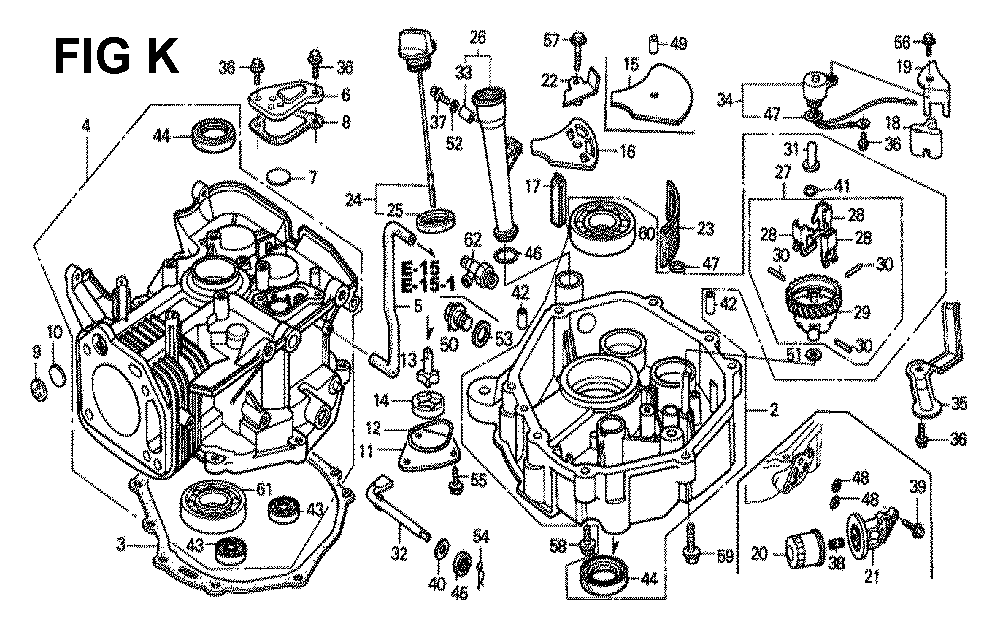 Fig-4 Diagram and Parts List for GXV340K2 Type DCA2 Honda Engine