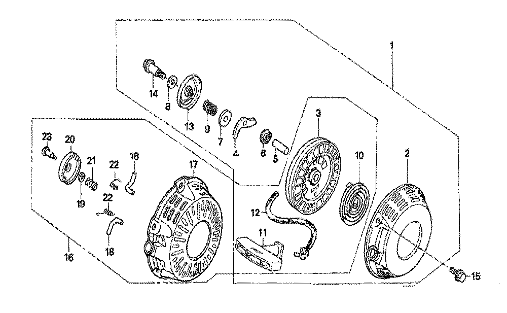 Fig-0 Diagram and Parts List for GX120T1 Type SX Honda Engine