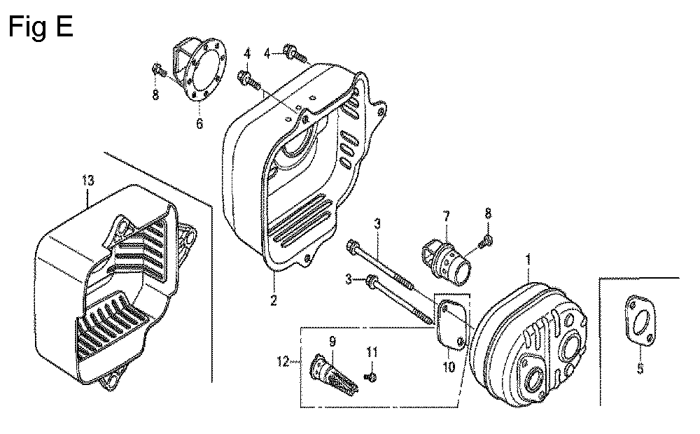 Fig-5 Diagram and Parts List for GCV160A Type R3A Honda Engine