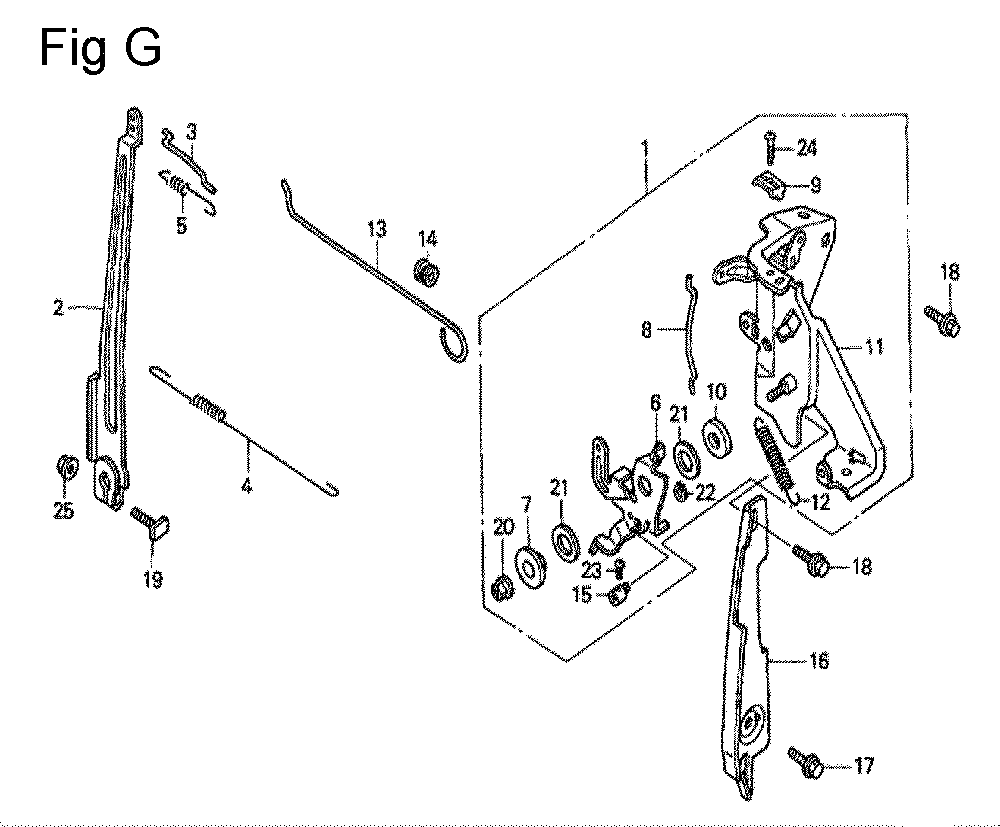 Fig-7 Diagram and Parts List for GC160 Type QHE4 Honda Engine