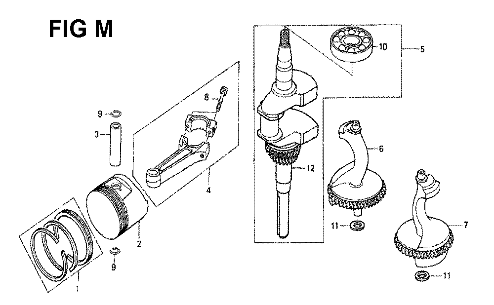 Fig-1 Diagram and Parts List for GXV340K1 Type DA4 Honda Engine