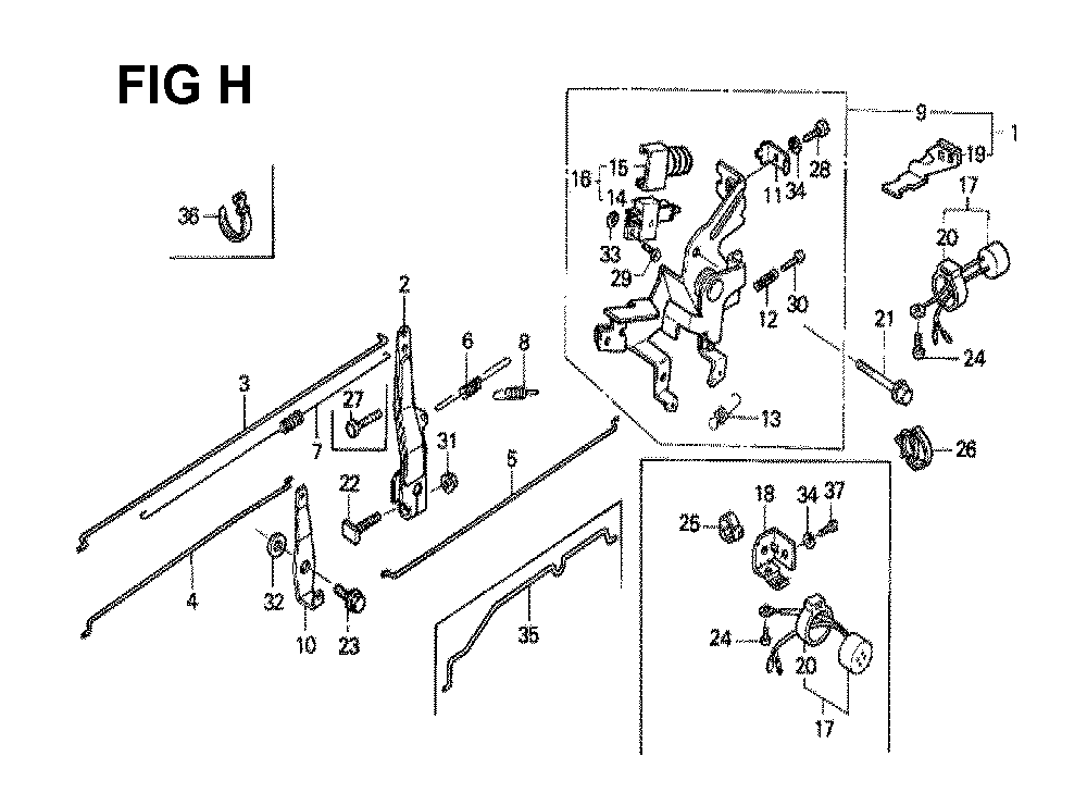 Fig-3 Diagram and Parts List for GXV340K1 Type DA4 Honda Engine