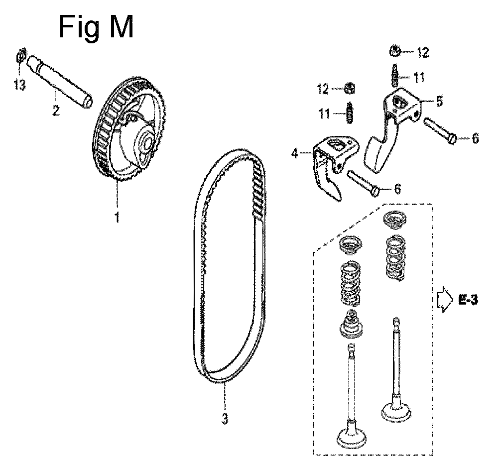 Fig-13 Diagram and Parts List for GC135 Type VHC Honda Engine