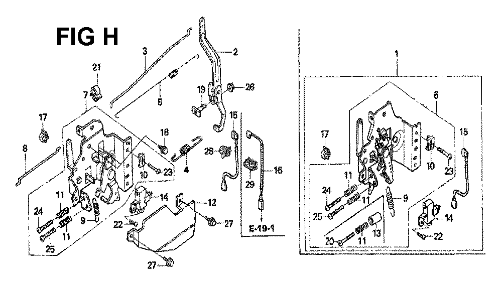 Fig-7 Diagram and Parts List for GXV160H2 Type SFNR Honda Engine