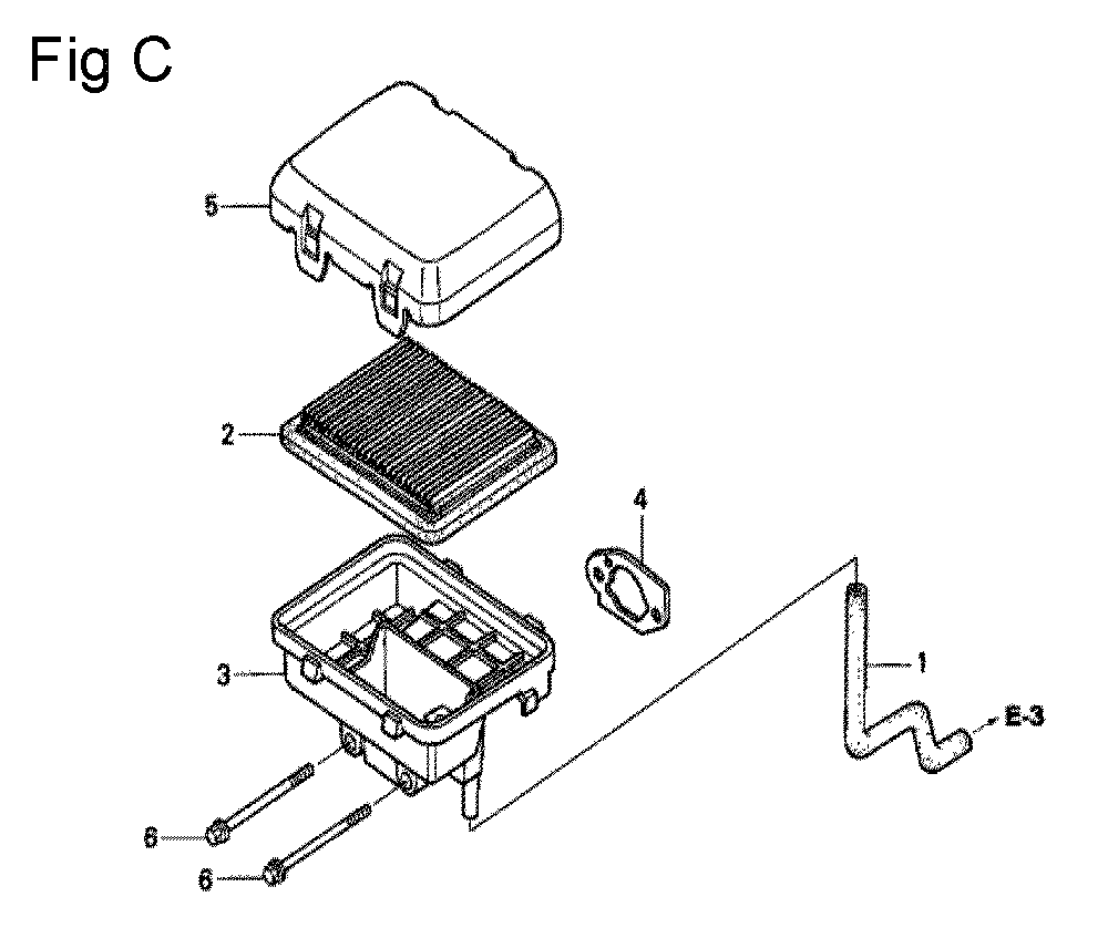 Fig-3 Diagram and Parts List for GC160A Type QHE5 Honda Engine