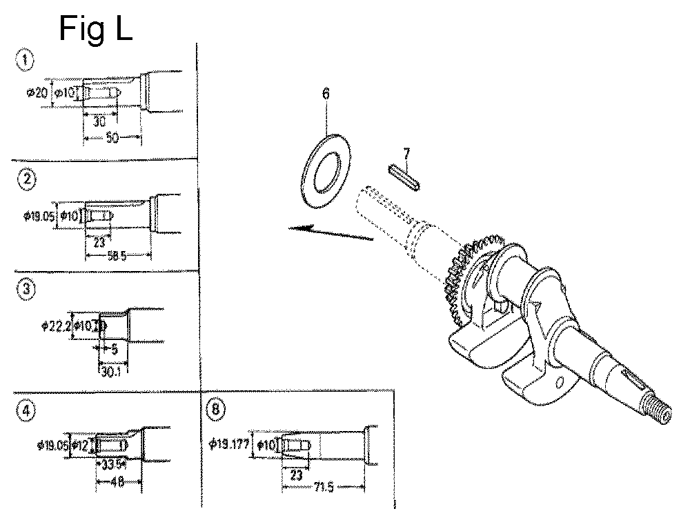 Fig-12 Diagram and Parts List for GC190A Type QHE Honda Engine