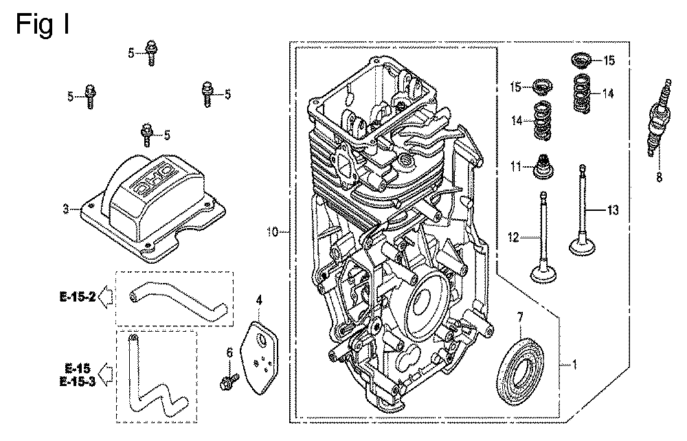 Fig-9 Diagram and Parts List for GC160 Type SHE5 Honda Engine