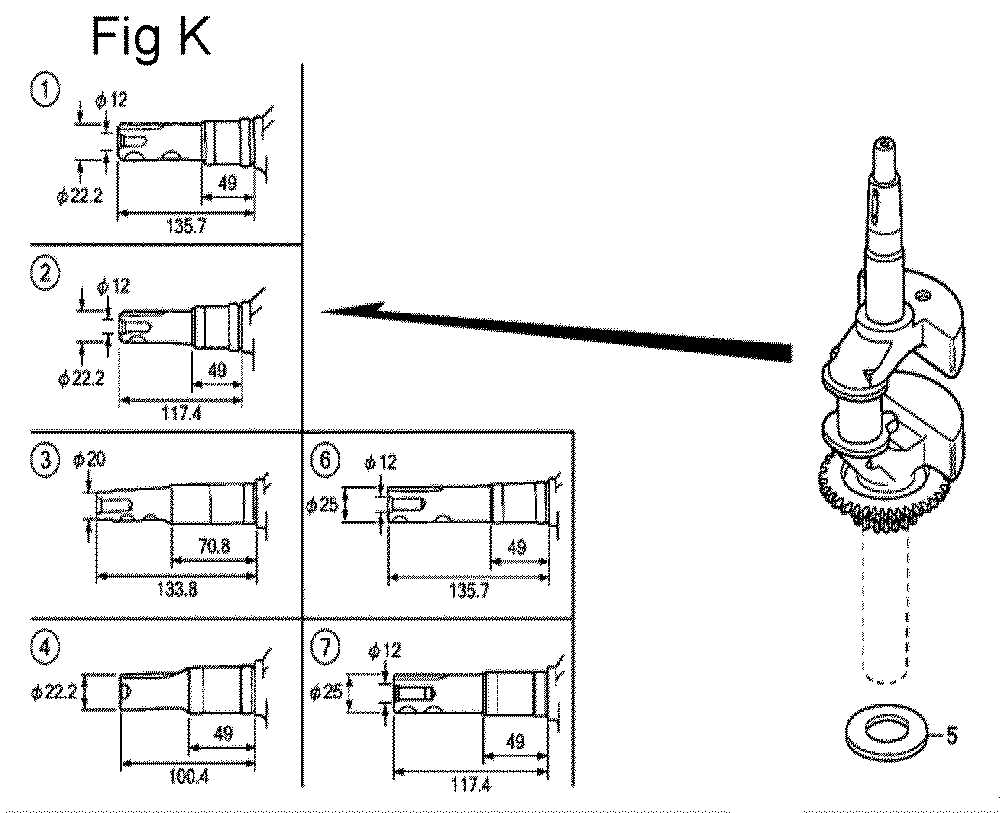Fig-11 Diagram and Parts List for GSV190A Type A2G7 Honda Engine