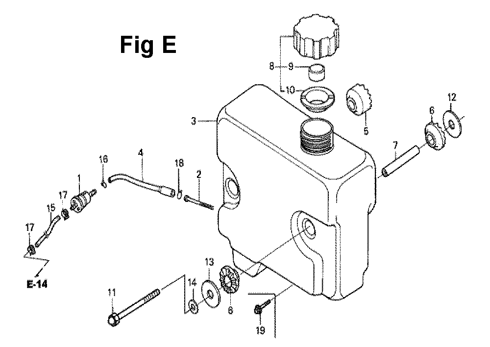 Fig-12 Diagram and Parts List for GXV270 Type DN2 Honda Engine