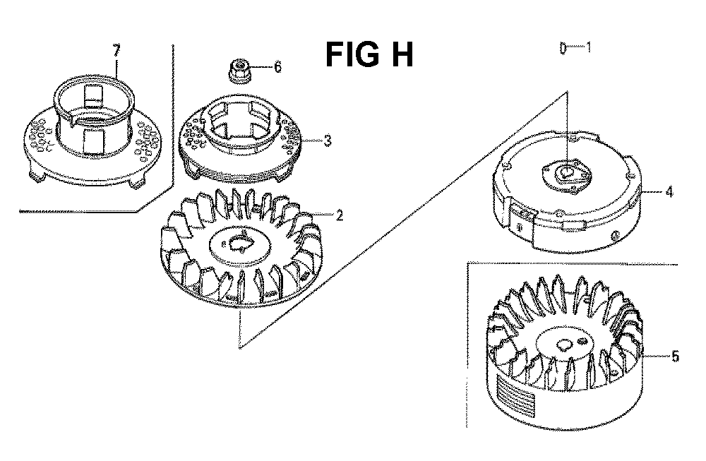 Fig-11 Diagram and Parts List for GXV160H2 Type N5 Honda Engine