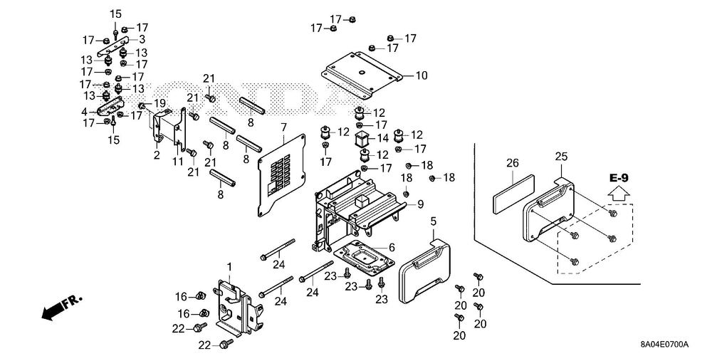 Frame Diagram and Parts List for GXE20H (Type S3)(GMABK-1000001-9999999) Honda Engine