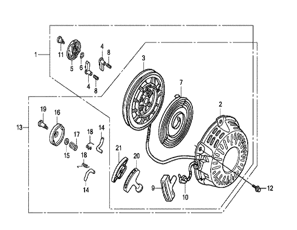 Fig-0 Diagram and Parts List for GX120T1 Type TX26 Honda Engine
