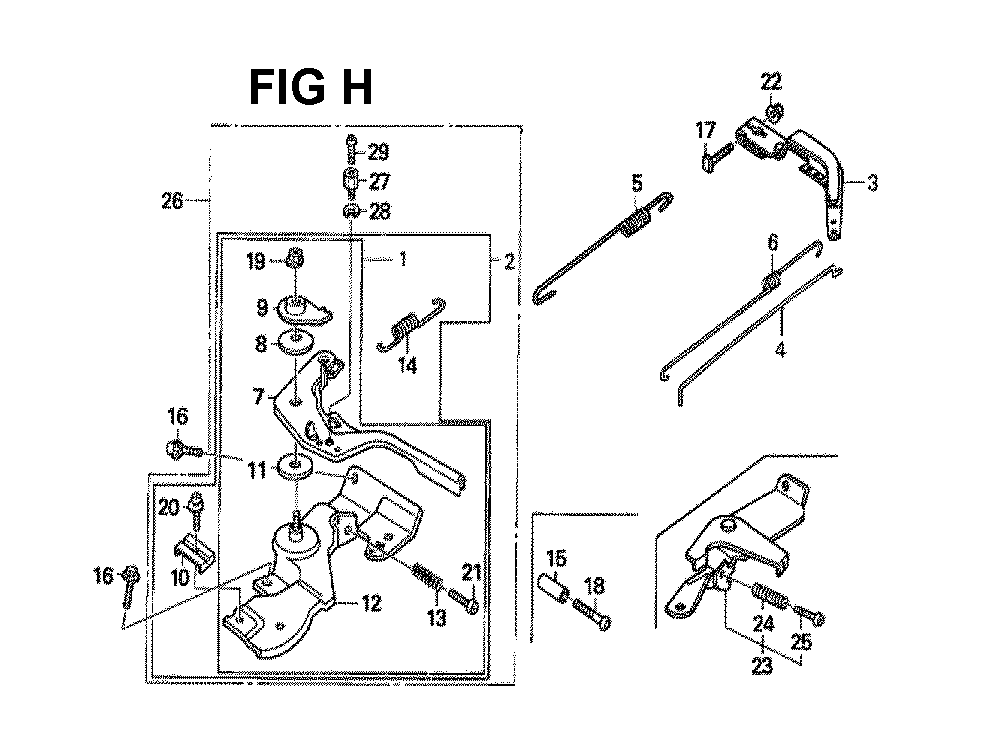 Fig-10 Diagram and Parts List for GX160H1 Type VPM6 Honda Engine