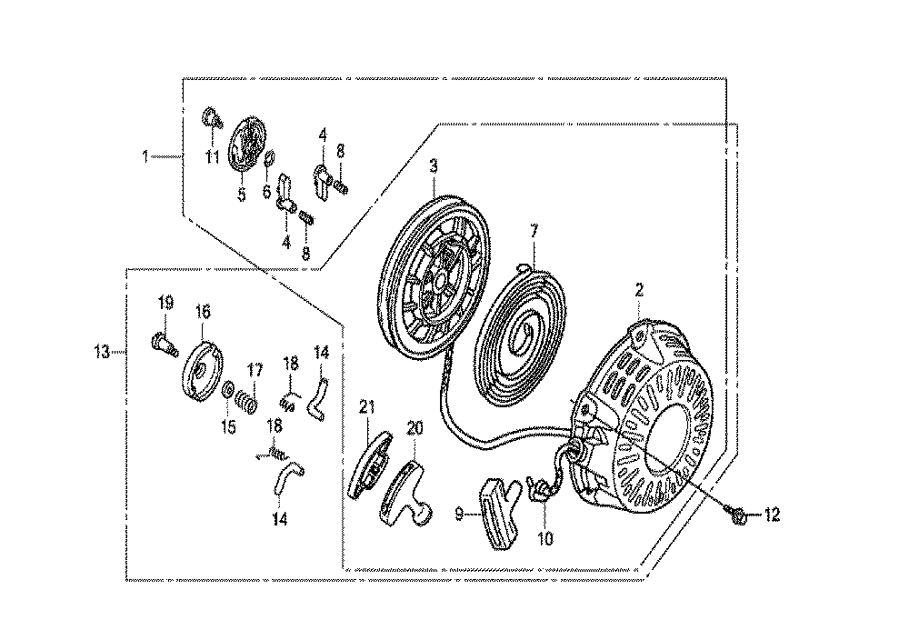 Fig-0 Diagram and Parts List for GX120T1 Type VEX7 Honda Engine