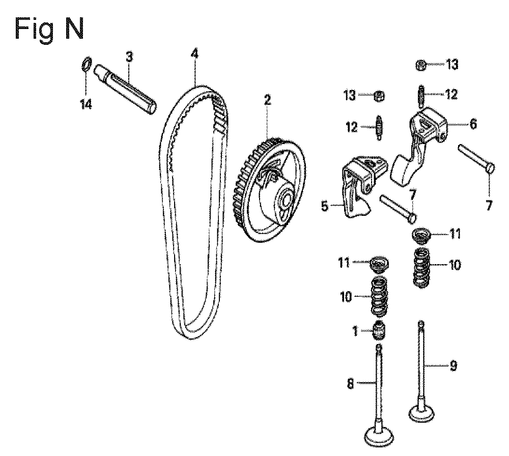Fig-14 Diagram and Parts List for GX100U Type SA2 Honda Engine