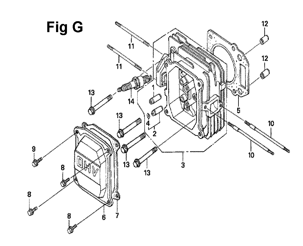 Fig-8 Diagram and Parts List for GXV160UH2 Type A1SA Honda Engine