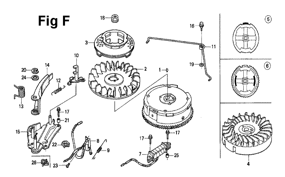 Fig-10 Diagram and Parts List for GXV120 Type PFTH Honda Engine