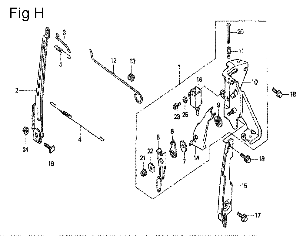 Fig-8 Diagram and Parts List for GC190A Type VXU Honda Engine