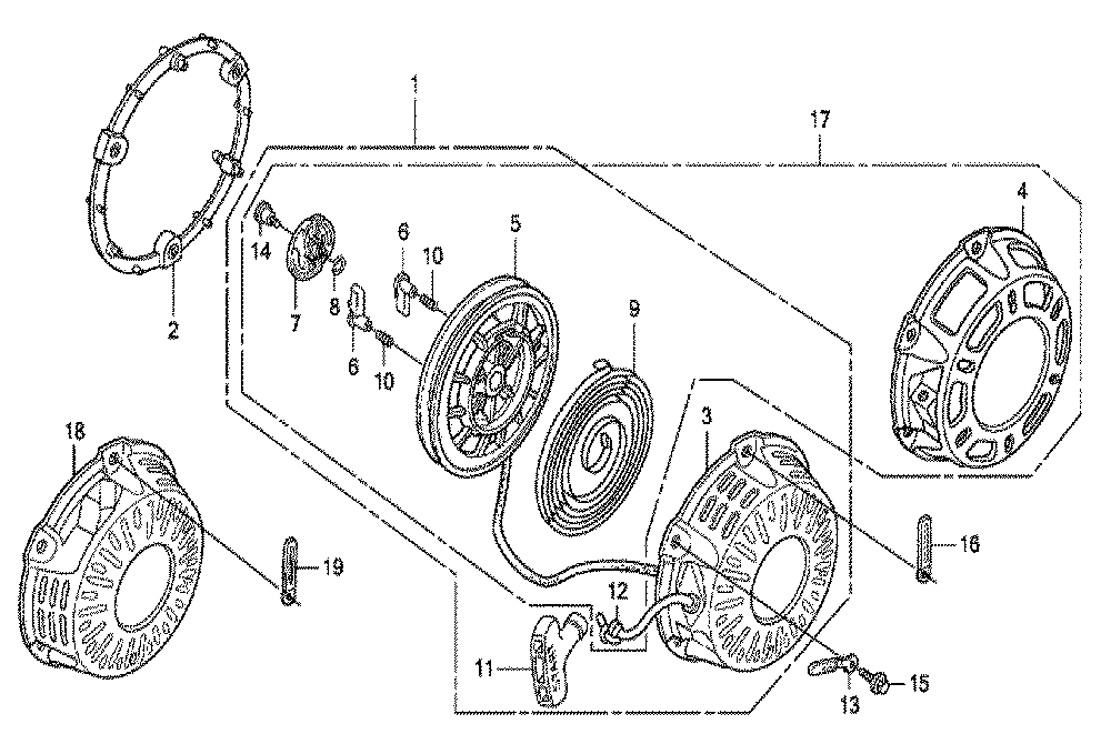Fig-0 Diagram and Parts List for GX200 Type SM14 Honda Engine