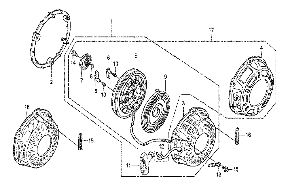 Fig-0 Diagram and Parts List for GX200 Type LHB2 Honda Engine