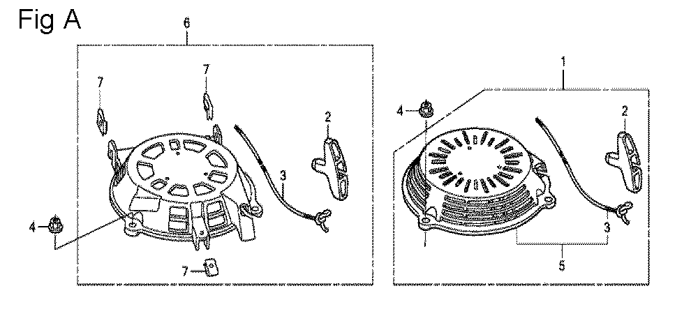 Fig-1 Diagram and Parts List for GCV135 Type A1D Honda Engine