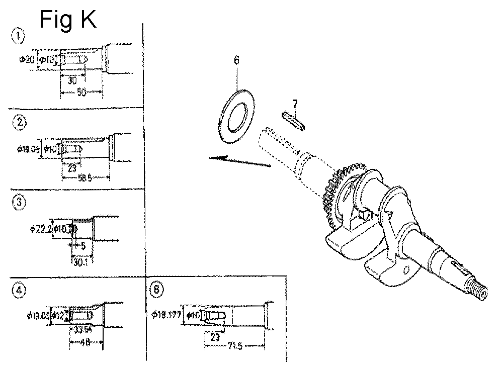 Fig-11 Diagram and Parts List for GC190A Type SHE1 Honda Engine