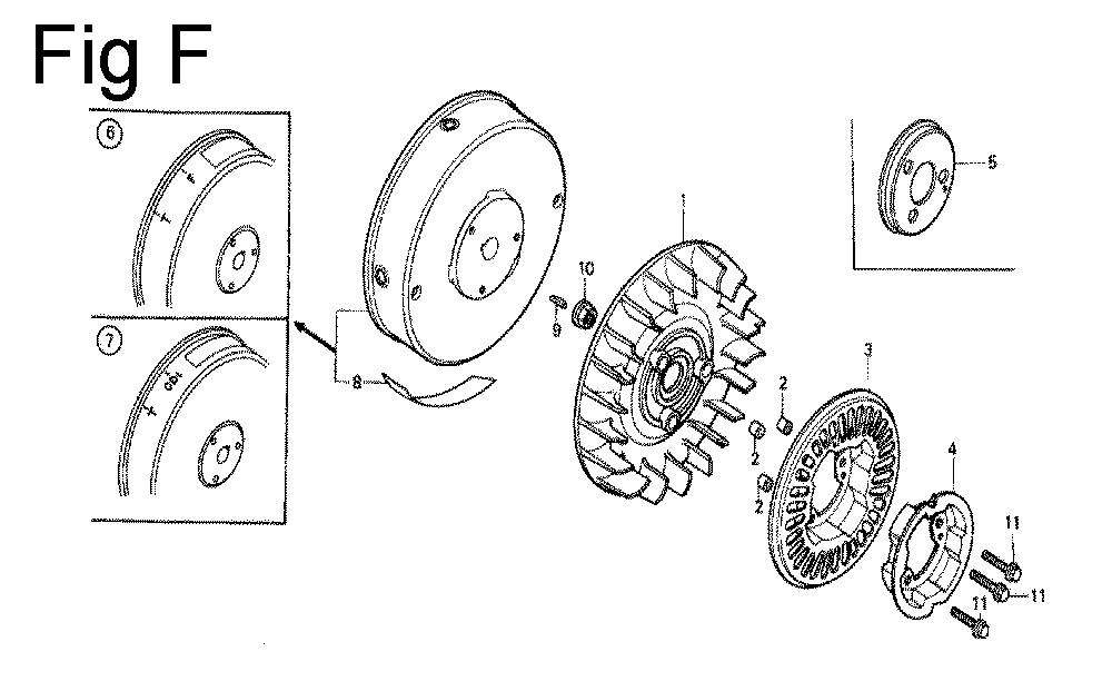 Fig-6 Diagram and Parts List for G100 Type MR Honda Engine