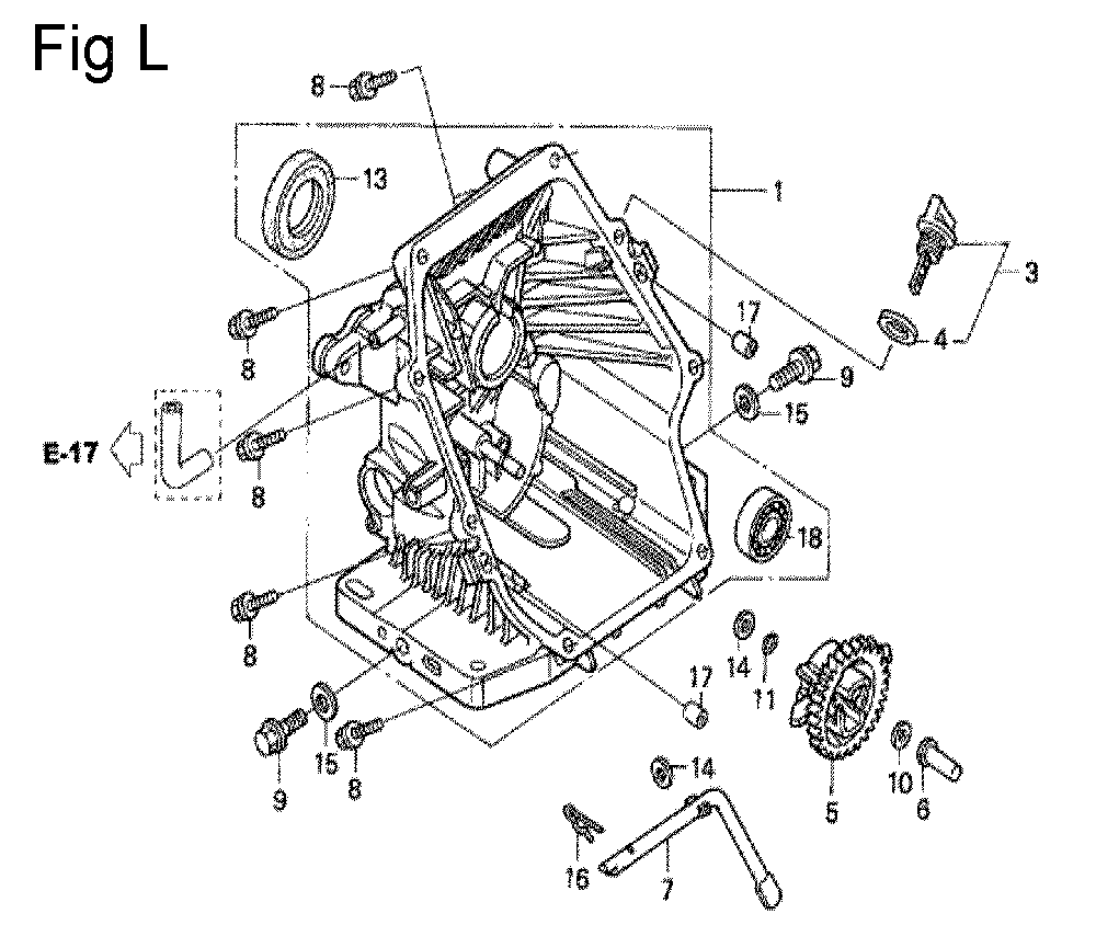 Fig-12 Diagram and Parts List for GC190A Type VXE Honda Engine
