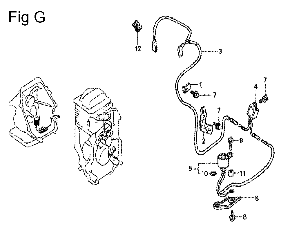 Fig-7 Diagram and Parts List for GC135 Type WXE Honda Engine