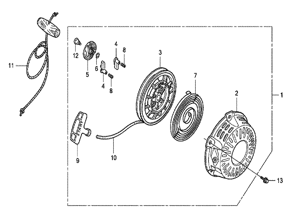Fig-0 Diagram and Parts List for GX120K1 Type LTR Honda Engine