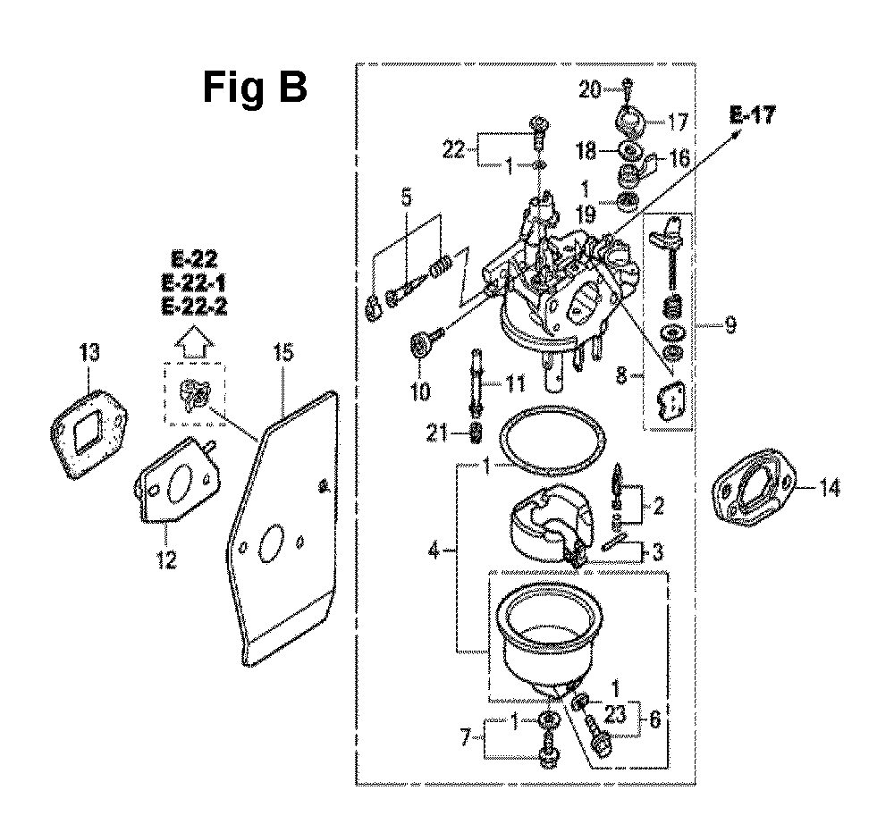 Fig-2 Diagram and Parts List for GXV160UH2 Type N1F1 Honda Engine