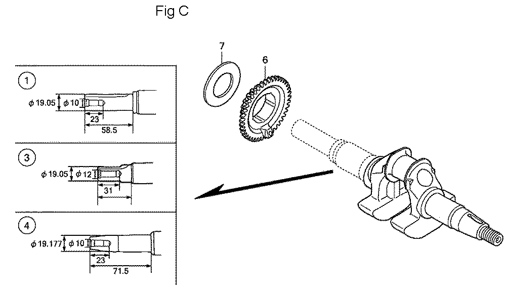 Fig-3 Diagram and Parts List for GC160LA Type QDE Honda Engine