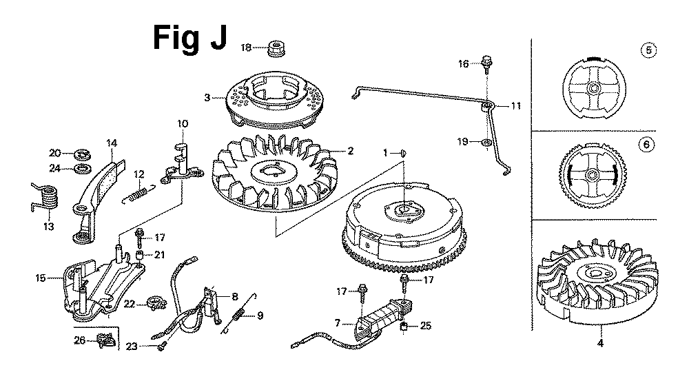 Fig-4 Diagram and Parts List for GXV120 Type N2CA Honda Engine
