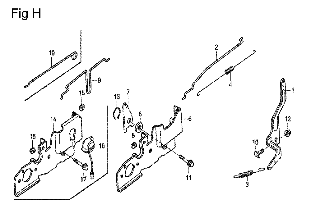 Fig-8 Diagram and Parts List for GCV190A Type E1A2 Honda Engine
